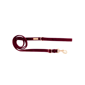 Adjustable Dog Leash LUXE| Wine Velvet