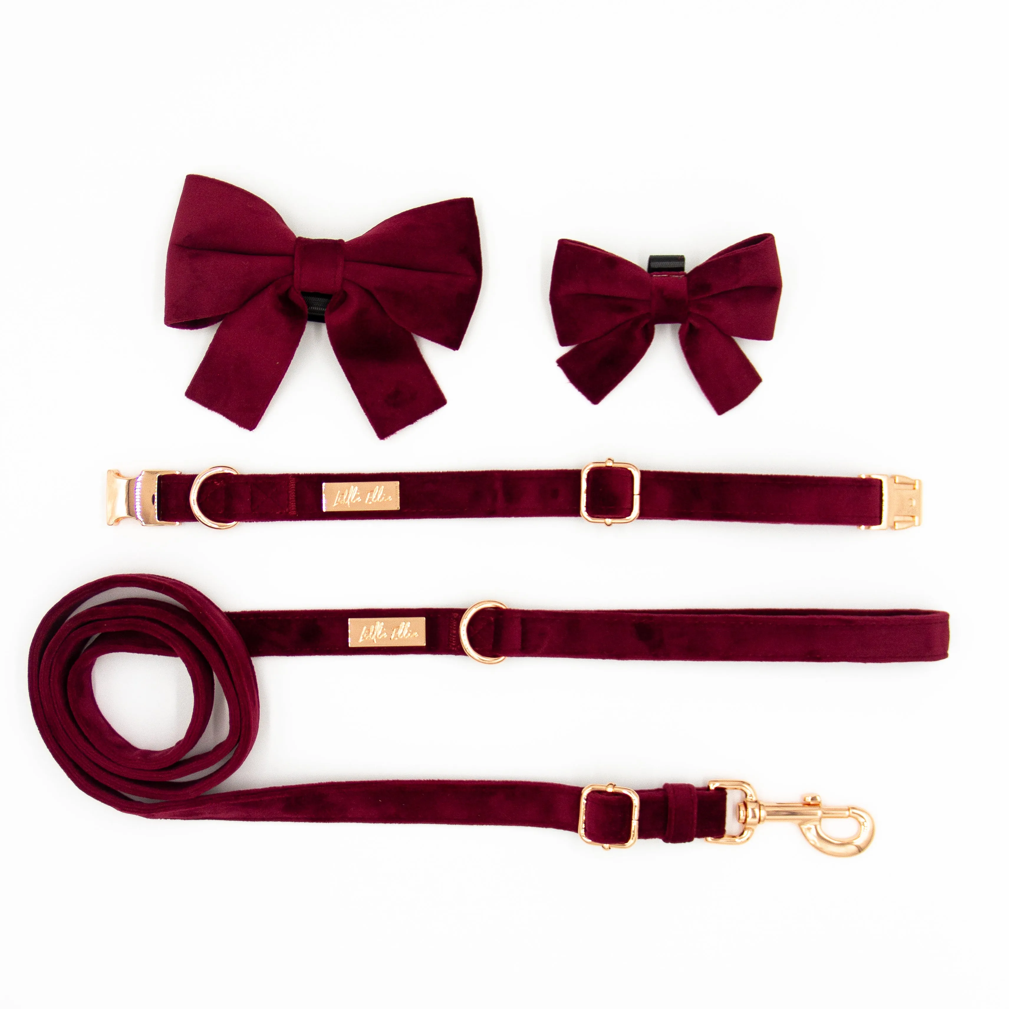 Adjustable Dog Leash LUXE| Wine Velvet