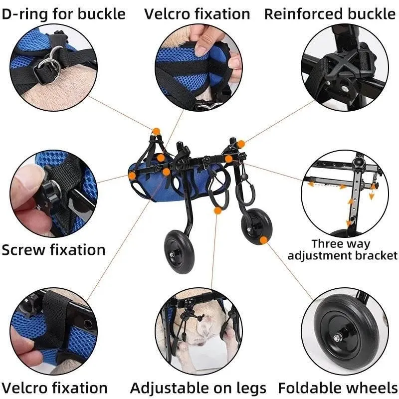 Adjustable Dog Wheelchair - Ergonomic Pet Mobility Aid