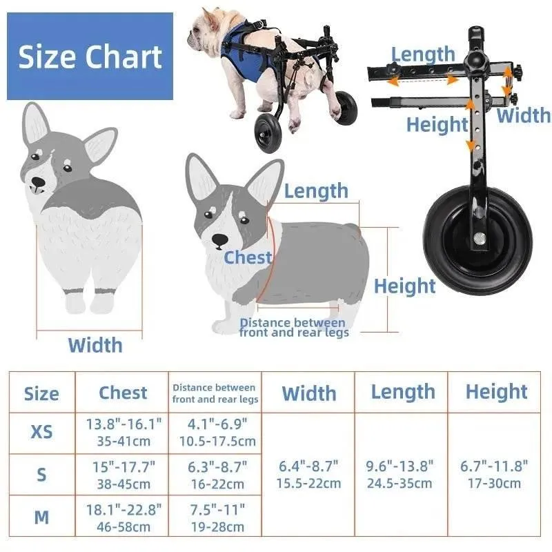 Adjustable Dog Wheelchair - Ergonomic Pet Mobility Aid