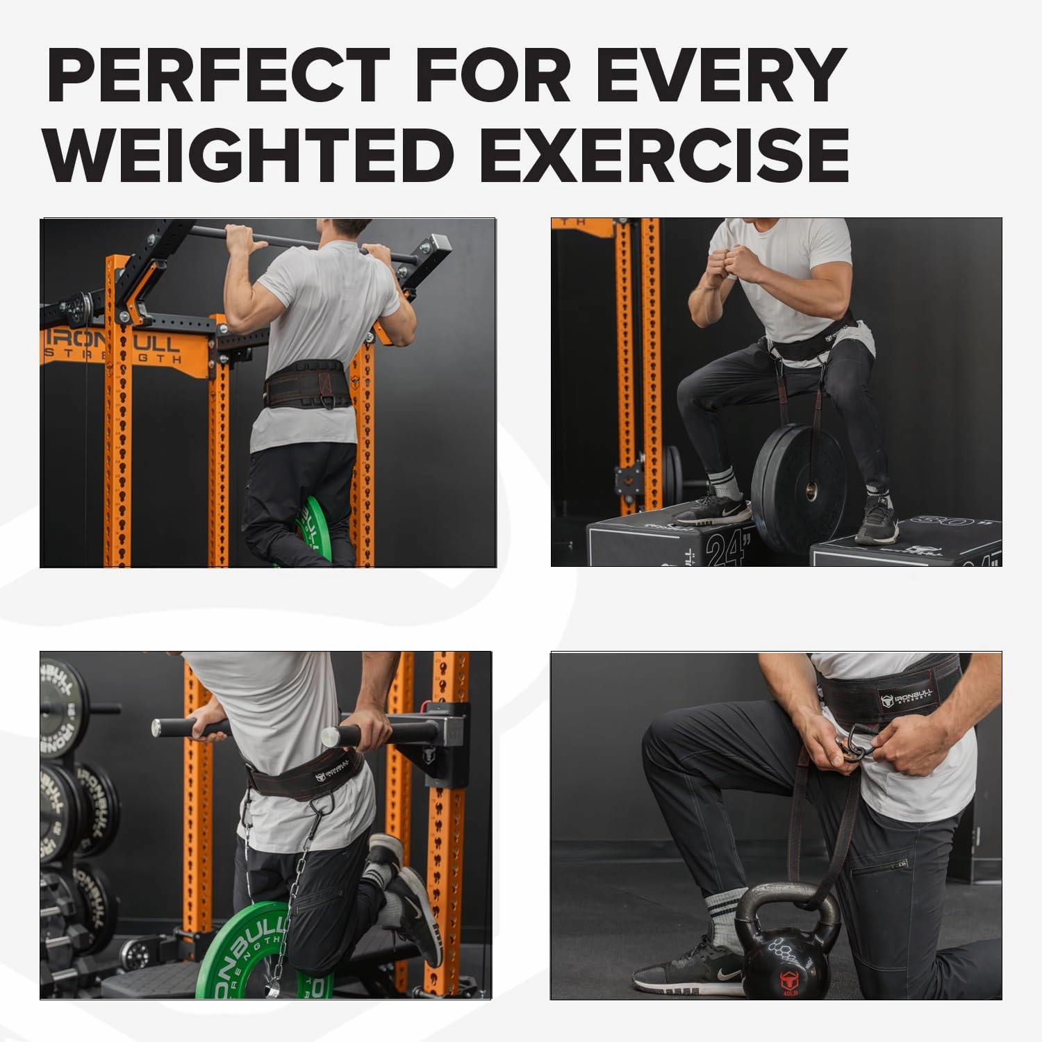 Advanced Dip Belt V2 – Heavy-Duty Weighted Belt with Reinforced Back, Chain & Nylon Strap – 3-Point Anchor D-Rings for Dips, Pull-Ups, Squats & More