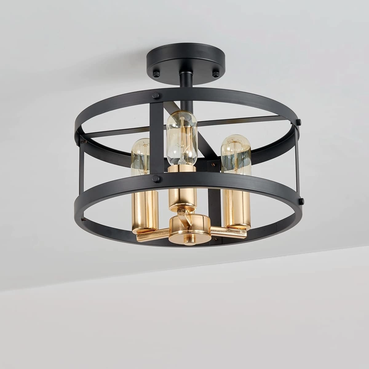 AGV LIGHTING Semi Flush Mount Ceiling Light Fixture There-Light Close to Ceiling Light