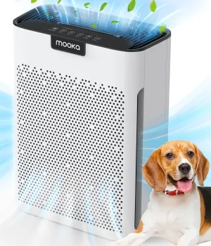 Air Purifiers for Home Large Room 2200 Ft² with Washable Filters, MOOKA H13 HEPA Filter Pet Air Purifier for Bedroom with Fragrance, Air Cleaner for Smoke Dust Pollen Pets Hair Odor, KJ190L White