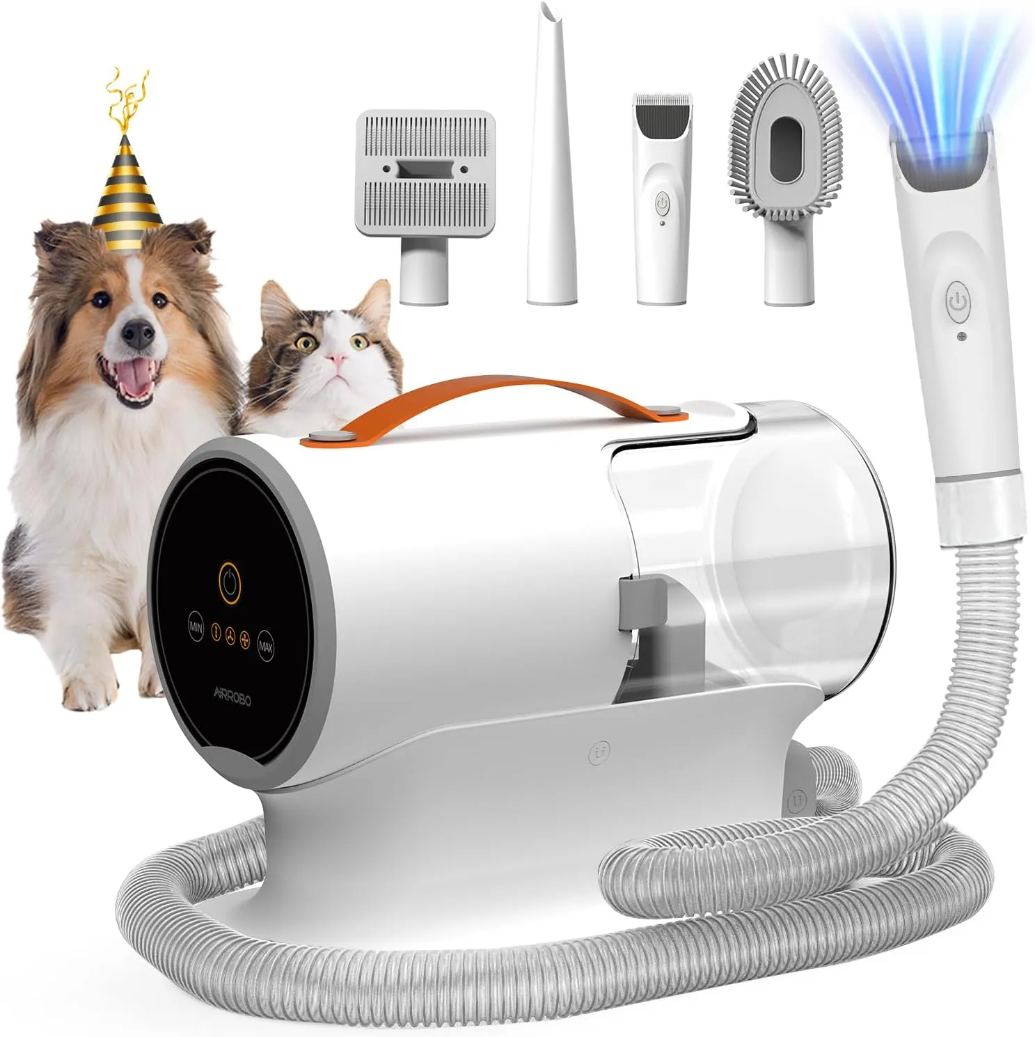 AIRROBO Dog Grooming Vacuum, Dog Grooming Kit,12000Pa Strong Pet Vacuum, 2L Large Capacity Vacuum for Shedding Grooming Hair, Quiet,PG100