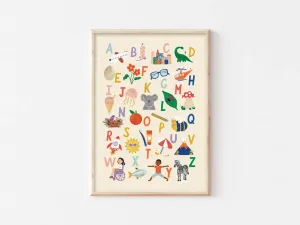 Alphabet Print - Modern Educational Kid's Wall Art