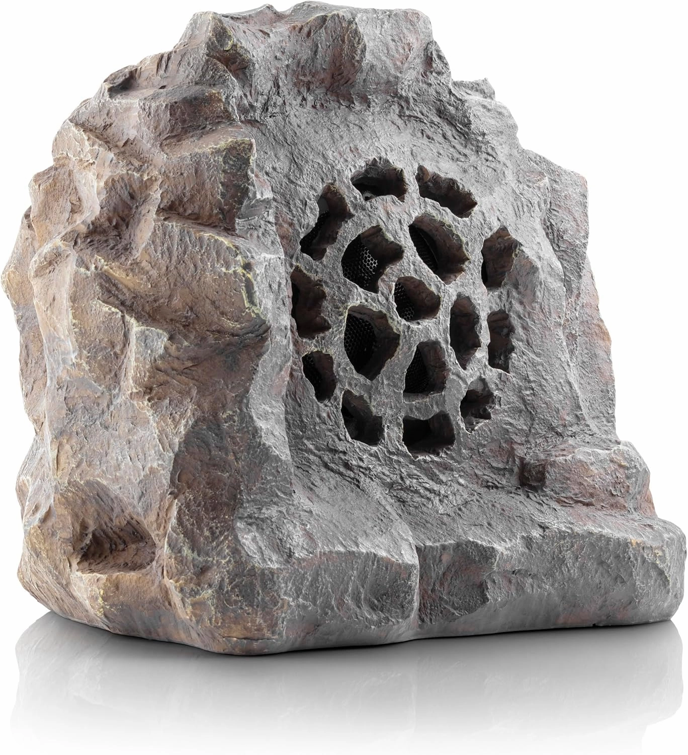 Alpine Corporation - Waterproof Bluetooth Solar-Powered Outdoor Wireless Rock Speaker – 50 Foot Range - Weatherproof, High-Fidelity Sound, Energy Efficient Solar Charging, Portable Audio System (Gray)