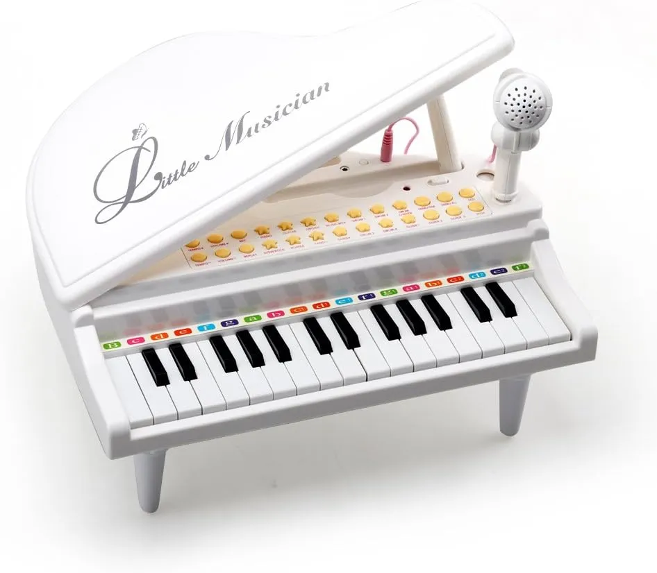Amy&Benton Piano Keyboard Toy for Toddlers - 31 Key Baby Piano - White - Ages 3-4