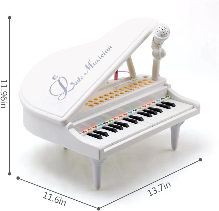 Amy&Benton Piano Keyboard Toy for Toddlers - 31 Key Baby Piano - White - Ages 3-4