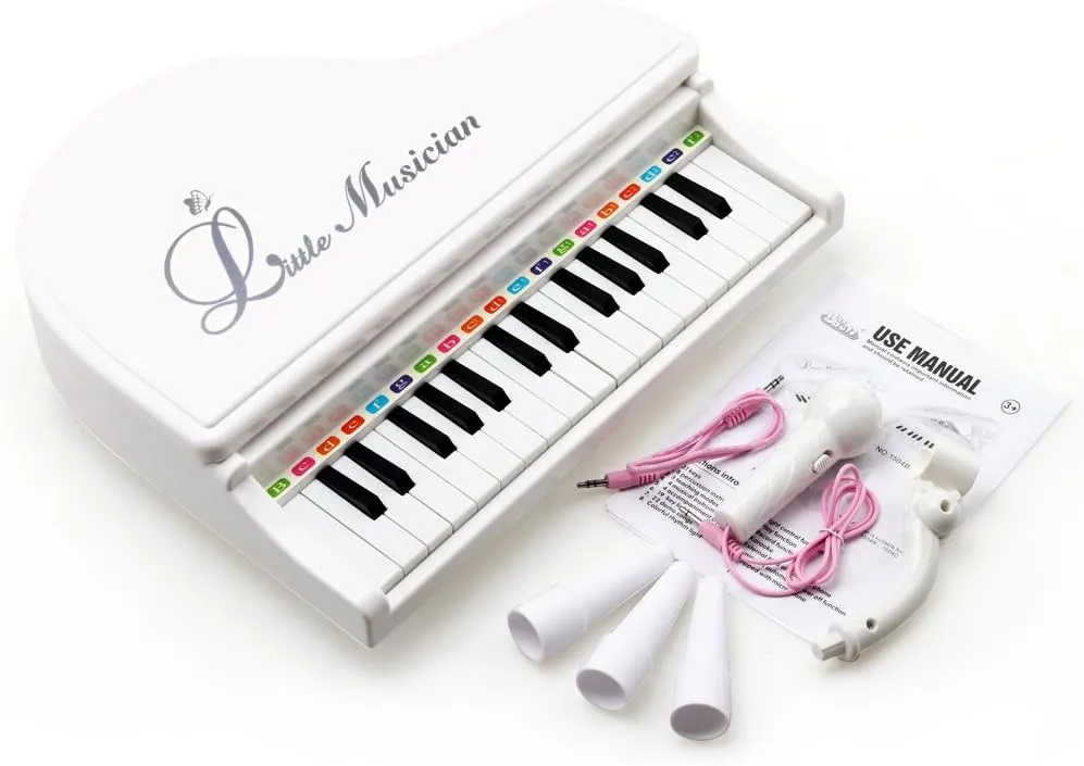 Amy&Benton Piano Keyboard Toy for Toddlers - 31 Key Baby Piano - White - Ages 3-4