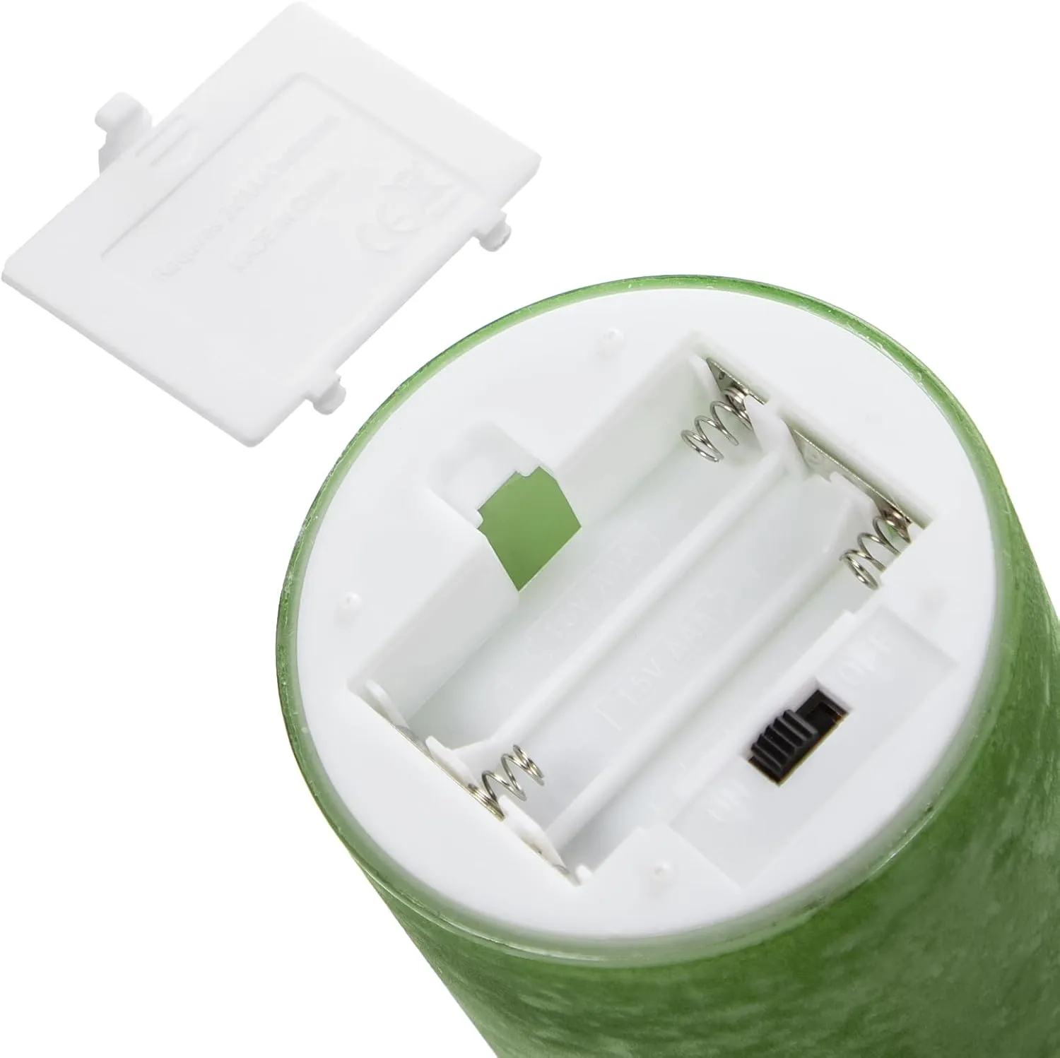 ANGELLOONG Glass LED Candles Flickering, Flameless Battery Operated Candle with Remote, Pillar Electric Timer Candles for Home Holiday Decor, Sandblast Green