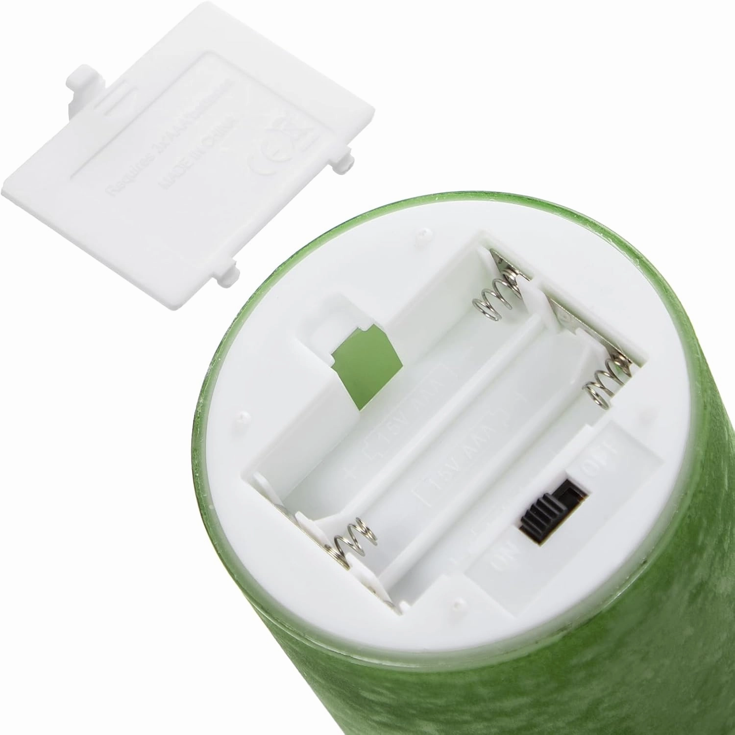 ANGELLOONG Glass LED Candles Flickering, Flameless Battery Operated Candle with Remote, Pillar Electric Timer Candles for Home Holiday Decor, Sandblast Green