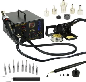 Aoyue 968A  Professional SMD Digital Hot Air Rework Station with a Soldering Iron and Vacuum Pickup