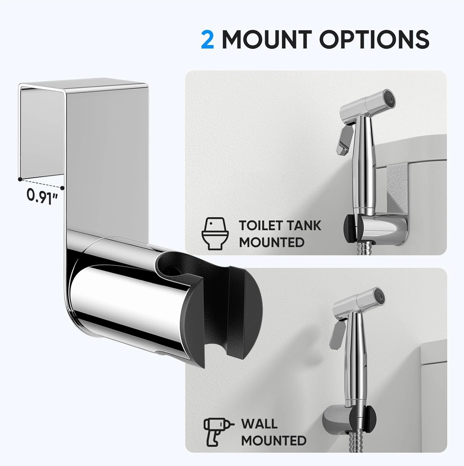 Arofa Chrome Handheld Bidet Sprayer for Toilet - Stainless Steel Cloth Diaper Jet Spray, Adjustable Water Pressure Control with Bidet Spray Hoses, Bidet Toilet Sprayer for Baby/Feminine Wash
