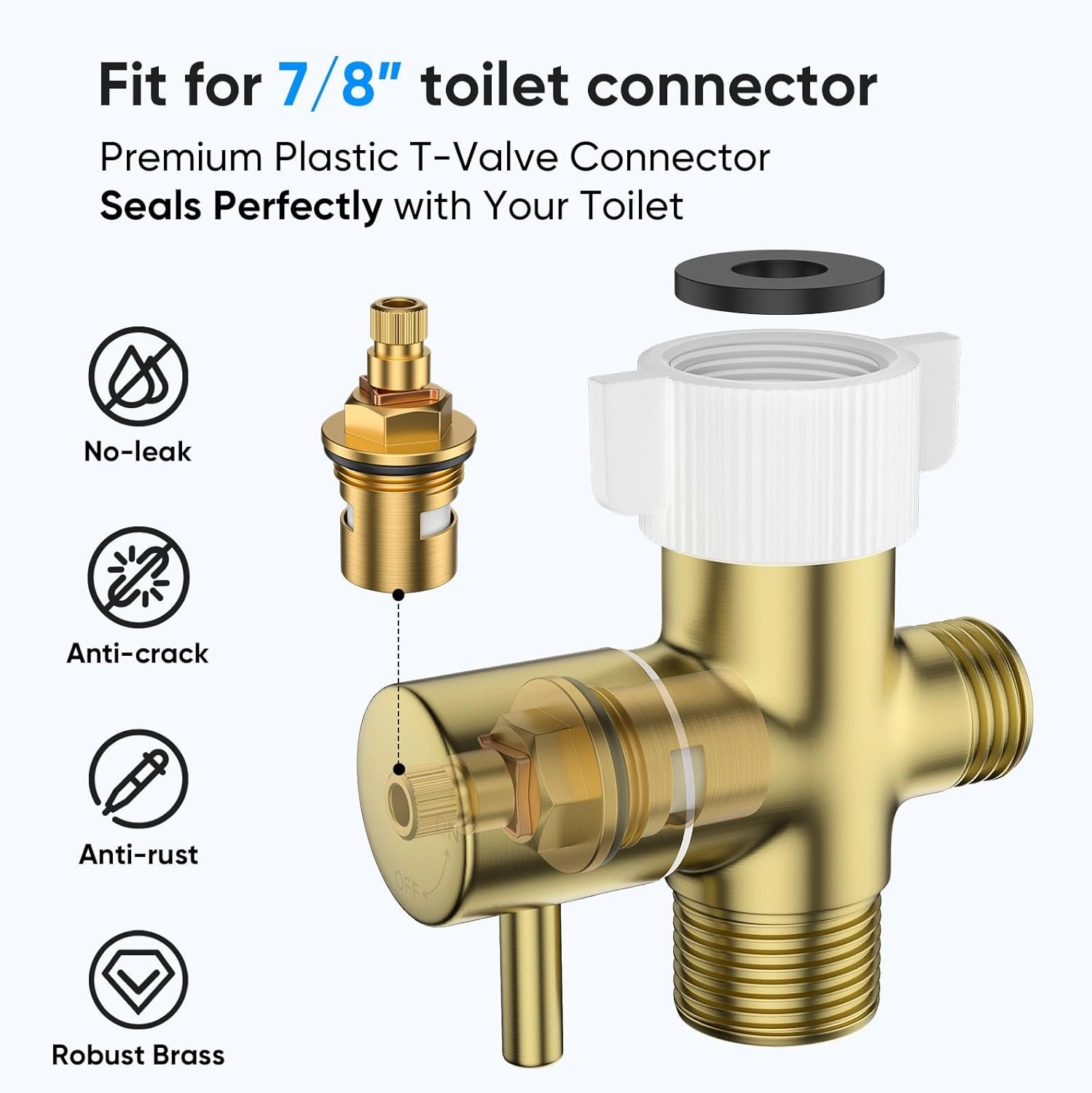 Arofa Gold Handheld Bidet Sprayer for Toilet - Stainless Steel Cloth Diaper Jet Spray, Adjustable Water Pressure Control with Bidet Spray Hoses, Bidet Toilet Sprayer for Baby/Feminine Wash