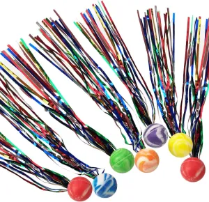 ArtCreativity Comet Balls, Bulk Set of 20, Bouncy Super Balls with Colorful Streamers, Birthday Party Favors for Kids, Goodie Bag Fillers, Fun Assorted Colors