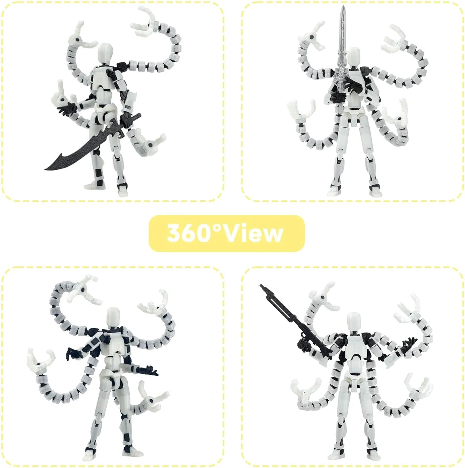 Assembly Completed T13 Action Figure 3D Printed Multi-Jointed Movable T 13 Nova 13 Robot 13 Action Figure Desktop Decorations for Game Lovers (Night Light, 7.2 Inch)