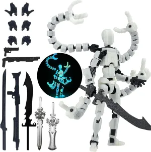 Assembly Completed T13 Action Figure 3D Printed Multi-Jointed Movable T 13 Nova 13 Robot 13 Action Figure Desktop Decorations for Game Lovers (Night Light, 7.2 Inch)