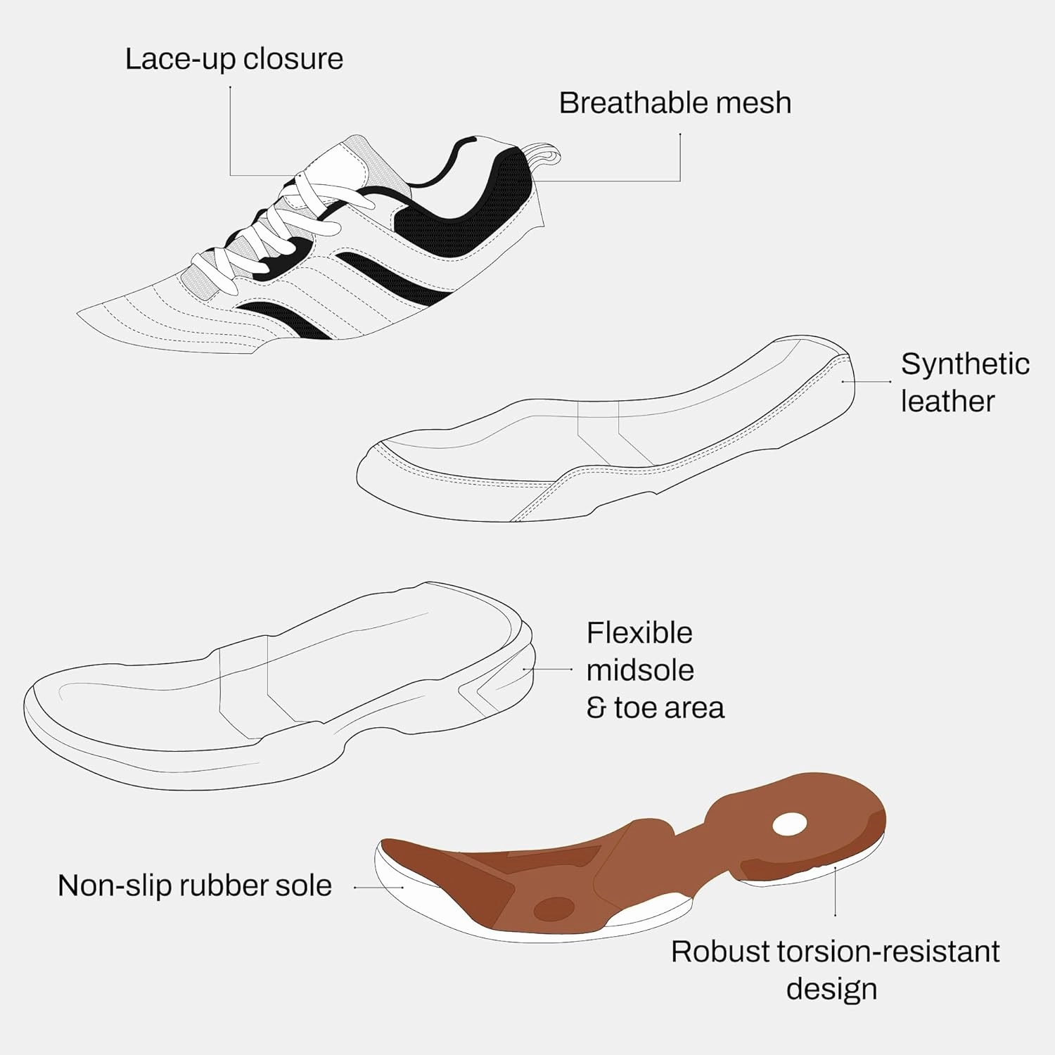 Avantic Men’s Padel Shoes, Exceptional Grip & Stability, Secure Movement, Optimal Court Performance, Lightweight Sneakers