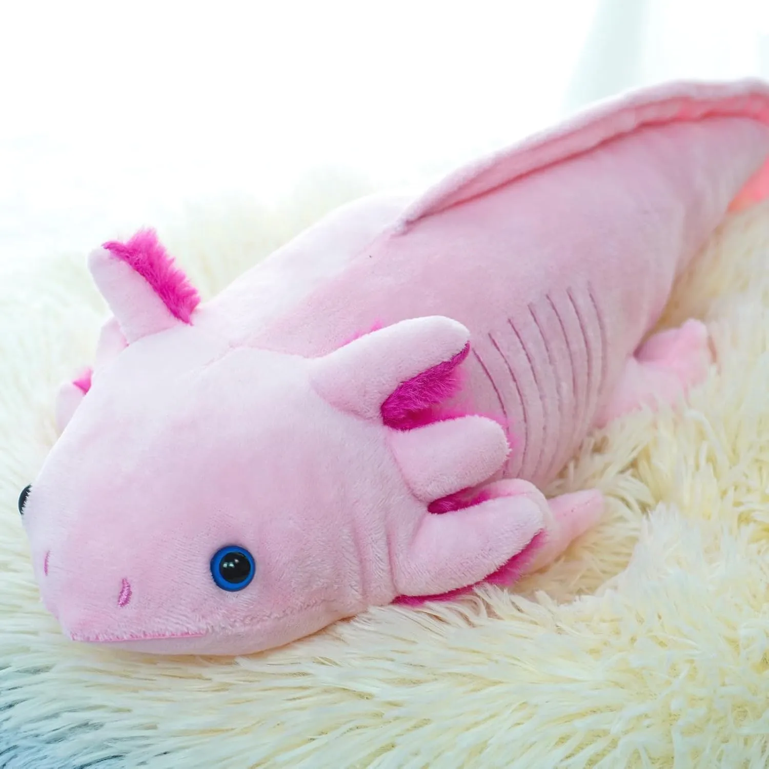 Axolotl Plush Toy, Axolotl Stuffed Animal,Soft Axolotl gifts Toys,Cute Salamander Plush,Salamander Plush Toy Gift for Kids and Adults - 17 Inch, pink
