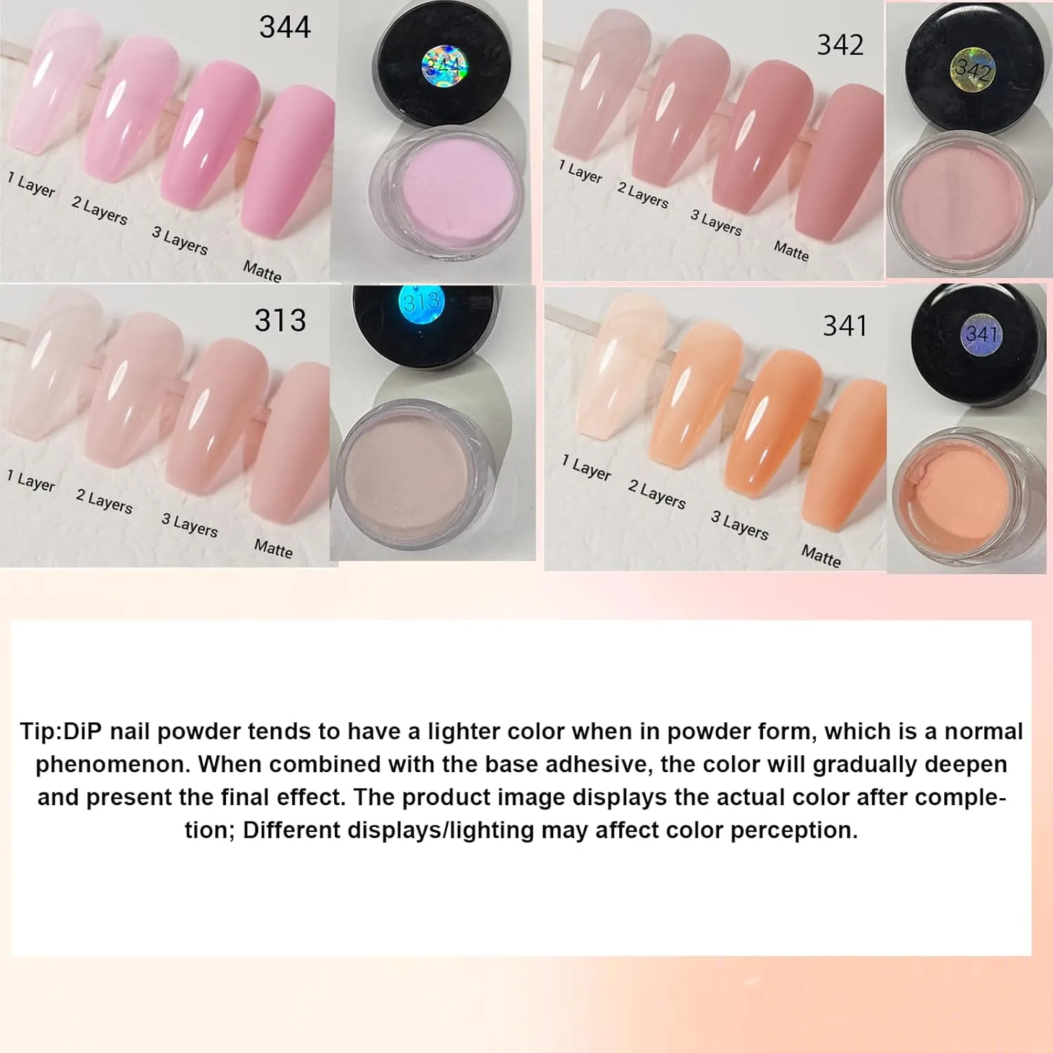 AZUREBEAUTY Dip Powder Nail Starter Kit, 4 Colors Translucent Jelly Nude Gentle Pink Dipping Powder System Liquid Set with Base & Top Coat Activator for French Nail Art Manicure Salon DIY