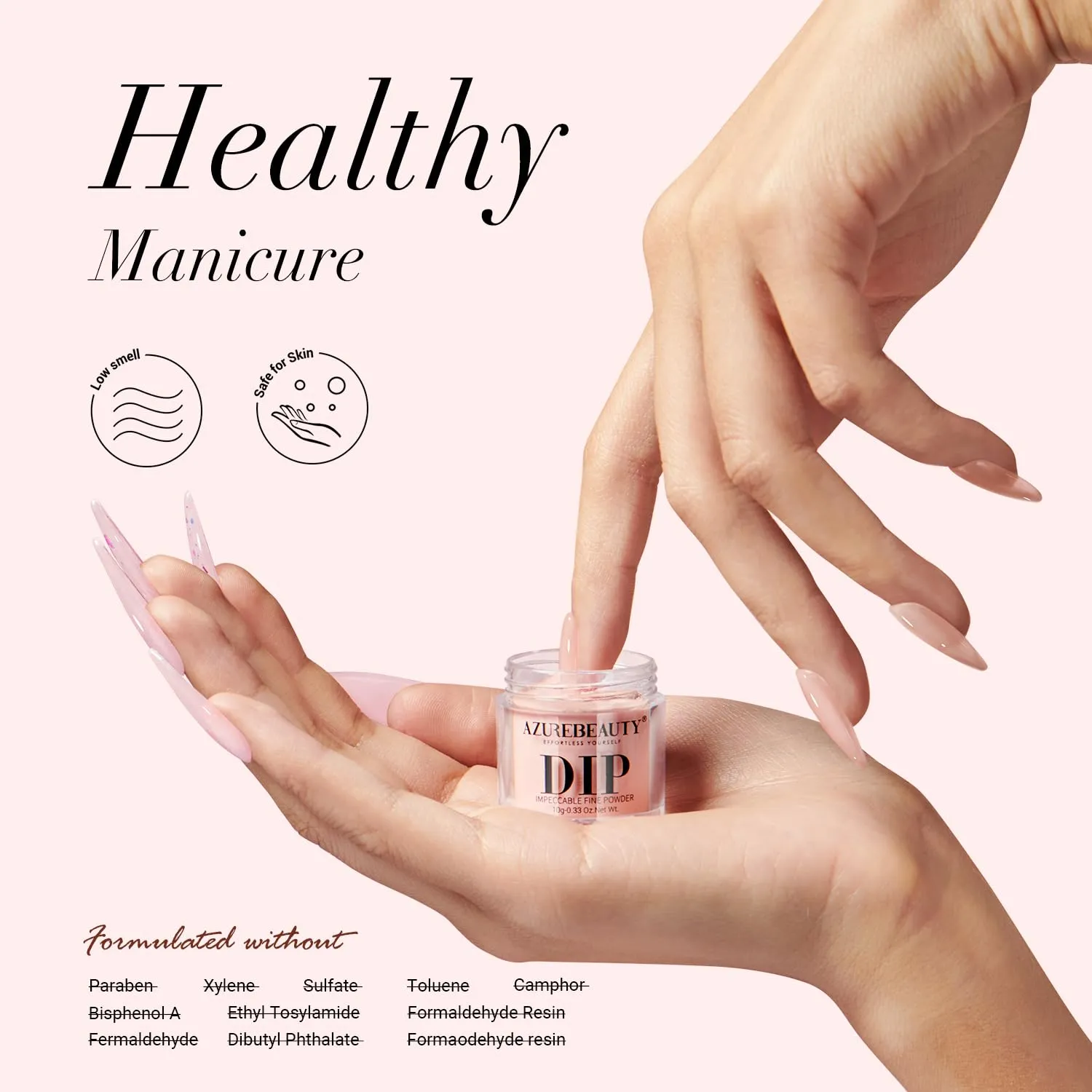 AZUREBEAUTY Dip Powder Nail Starter Kit, 4 Colors Translucent Jelly Nude Gentle Pink Dipping Powder System Liquid Set with Base & Top Coat Activator for French Nail Art Manicure Salon DIY