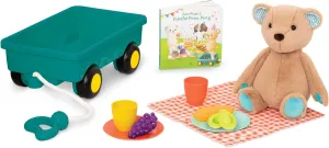 B. toys – Picnic Play Set – Plush Bear – Board Book – Wagon & Play Food – 18 Months   – Happyhues - Cara-Mellow Bear Playset