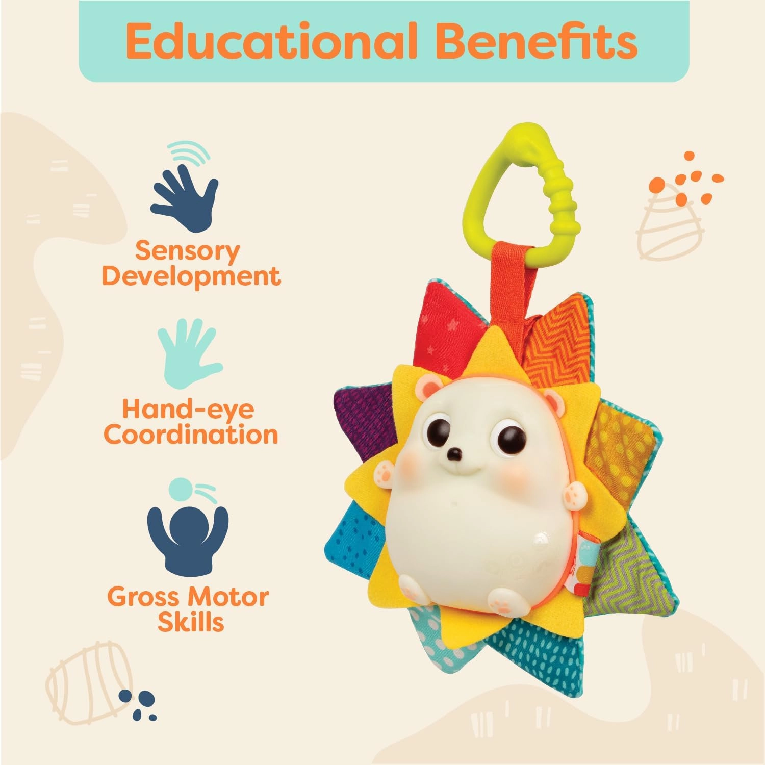B. toys- B. baby – Baby Musical Light-Up Hedgehog Toy with Lights & Sounds – Sensory Toy for Newborns, Babies – Music & Glowing Lights –RainGlow Buddy- 0 Months  