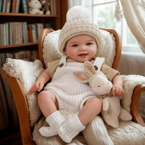 BABESIDE Reborn Baby Dolls, 17 Inches Cute Soft Realistic-Newborn Baby Dolls, Sweet Smile Poseable Real Life Baby Girl with Toy Accessories Gift Set for Kids Age 3 