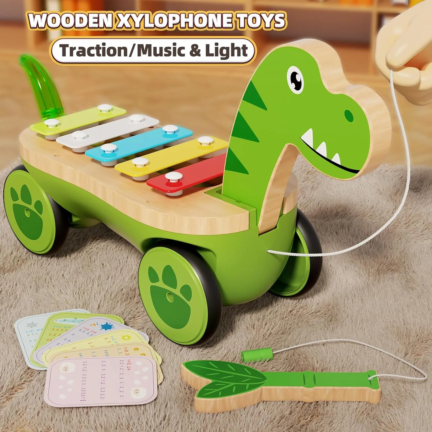 Baby Xylophone Musical Car Toy for Toddlers, Dinosaur Truck Toys for 18M  2 3 Years Old Kids, Best Christmas Birthday Gifts for Boys and Girls