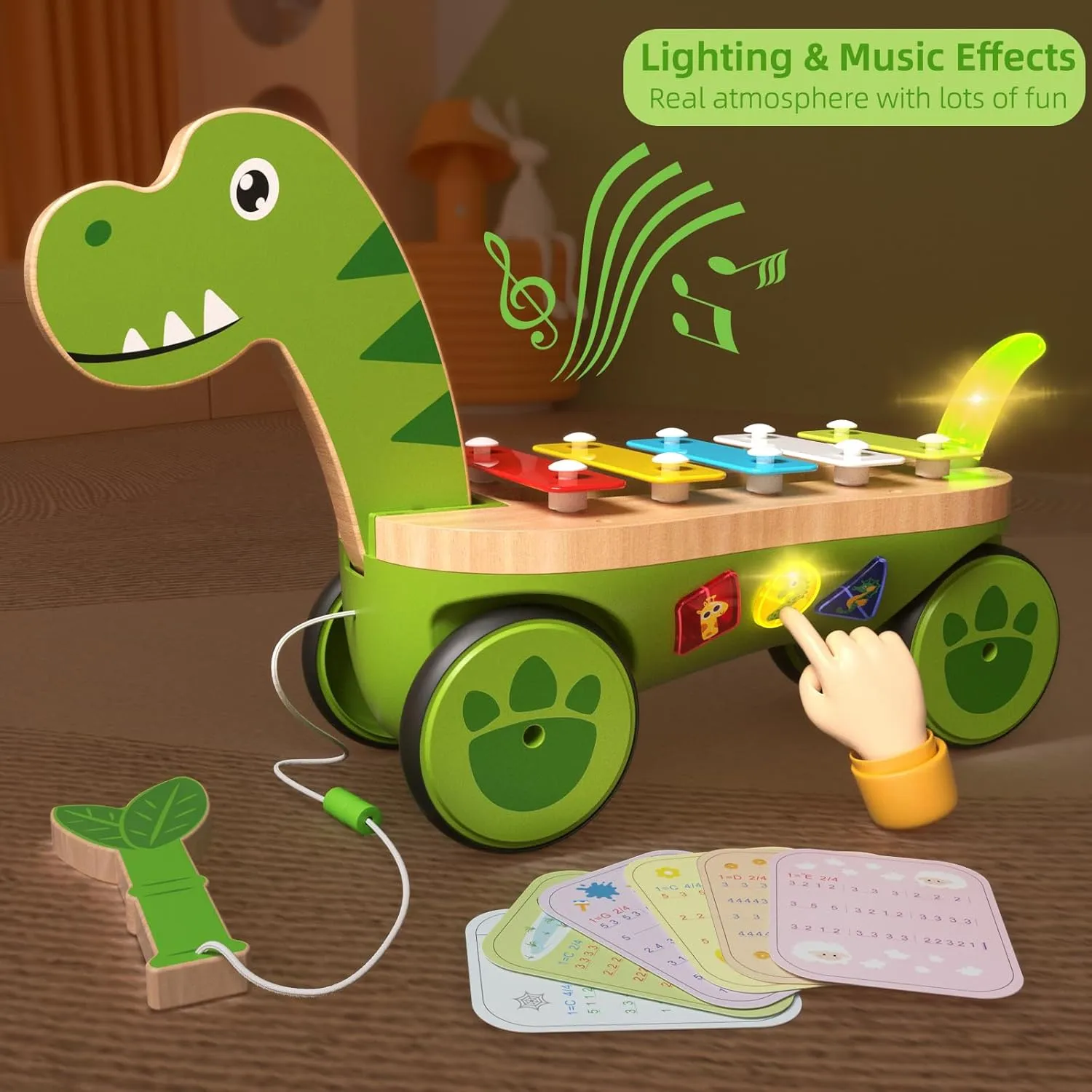 Baby Xylophone Musical Car Toy for Toddlers, Dinosaur Truck Toys for 18M  2 3 Years Old Kids, Best Christmas Birthday Gifts for Boys and Girls