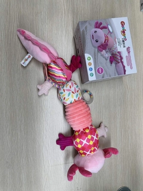 Baby Grils Toys 0-6 6-12 Months,Sensory Baby Rattles Music Tummy Time Toys for 0-3-6-12 Months Old Girls Gift,Stuffed Plush Teether Toys with Baby Mirror for Infant Newborn Travel Shower Gifts