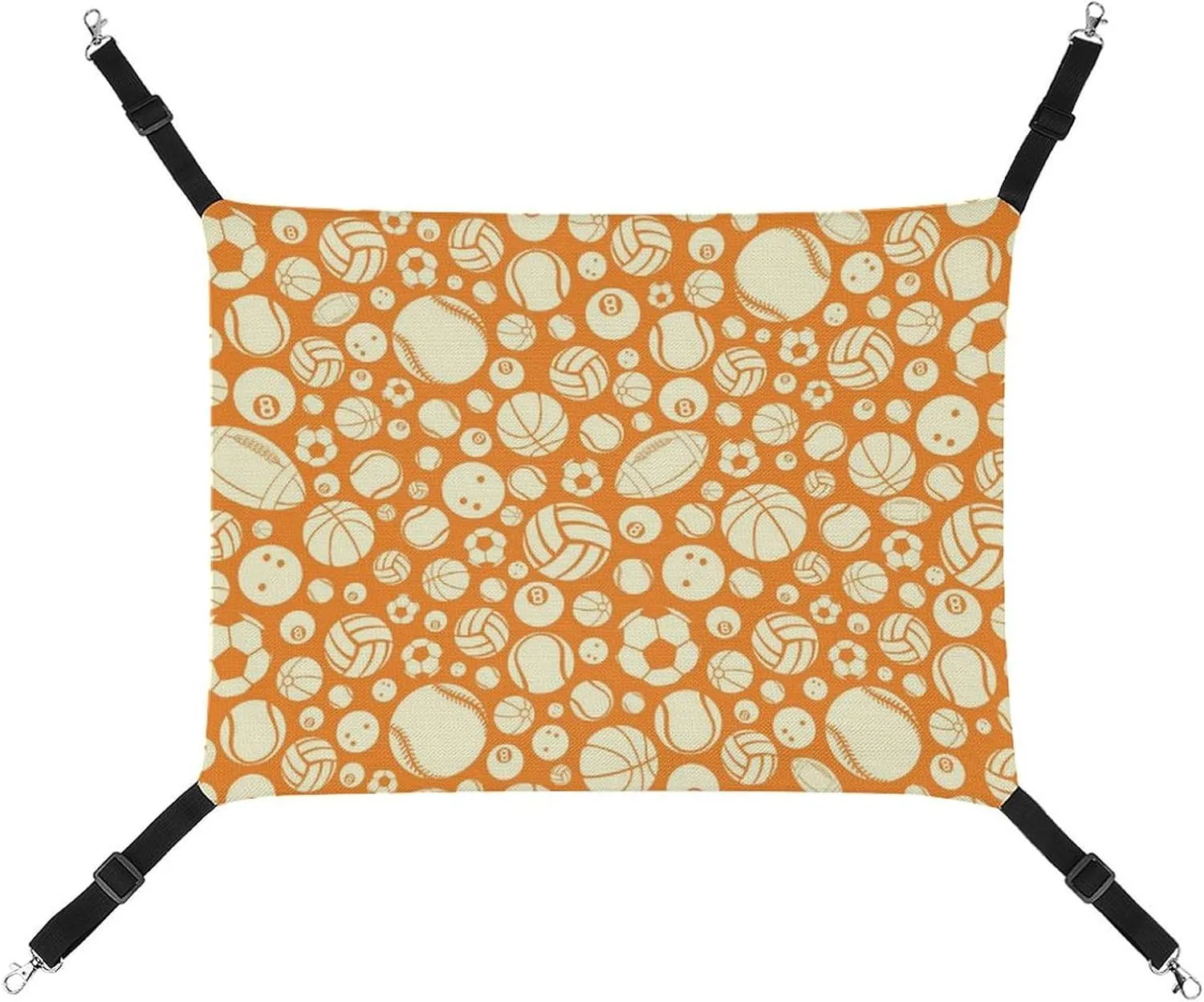 Balls Pattern Cat Hanging Hammock Soft Breathable Pet Cage Dog Hammock with Adjustable Straps and Metal Hooks, style, 202403255