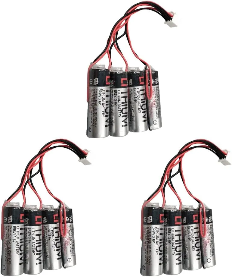 BALOLO (3-Pack) HW0470360-A ER6V/3.6V 8000mah PLC Lithium Battery Replacement for Yaskawa HW0470360-A Motoman Robot YASKAWA HW0470360