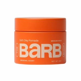 Barb Soft Clay Pomade for Women and Men - Medium Hold, Natural Finish Hair Pomade Styling Clay, Non-Sticky, Water-Based - Original Scent - 2 oz