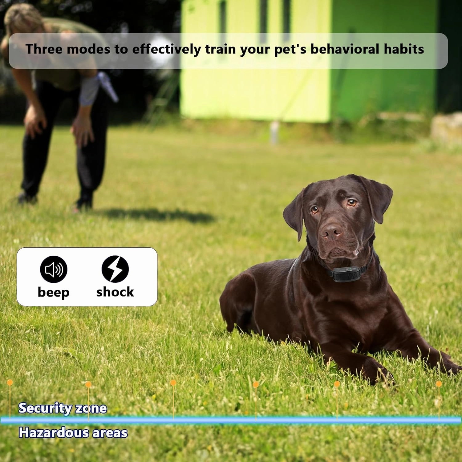 Basic In-Ground Pet Fence - Underground 2 Dogs Fence System, Electric Fence for Dogs Training 2 Collars for Dog Over 20lb, Wireless Electric Dog Fence System (Black, 2 Dogs System)