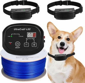 Basic In-Ground Pet Fence - Underground 2 Dogs Fence System, Electric Fence for Dogs Training 2 Collars for Dog Over 20lb, Wireless Electric Dog Fence System (Black, 2 Dogs System)