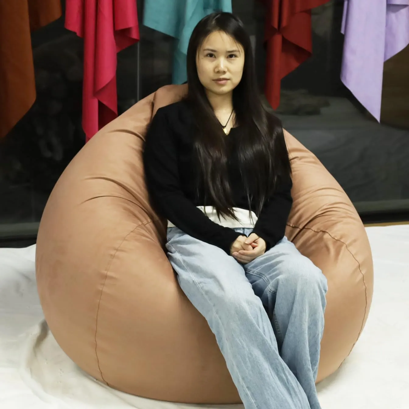 Bean Bag Cover with Liner Only Removable 3ft (No Filler) Velvety Luxurious Microfiber Suede Bean Bag Chair Cover for Adults Indoor (Canyon Clay-Cover&Liner Only, Large)