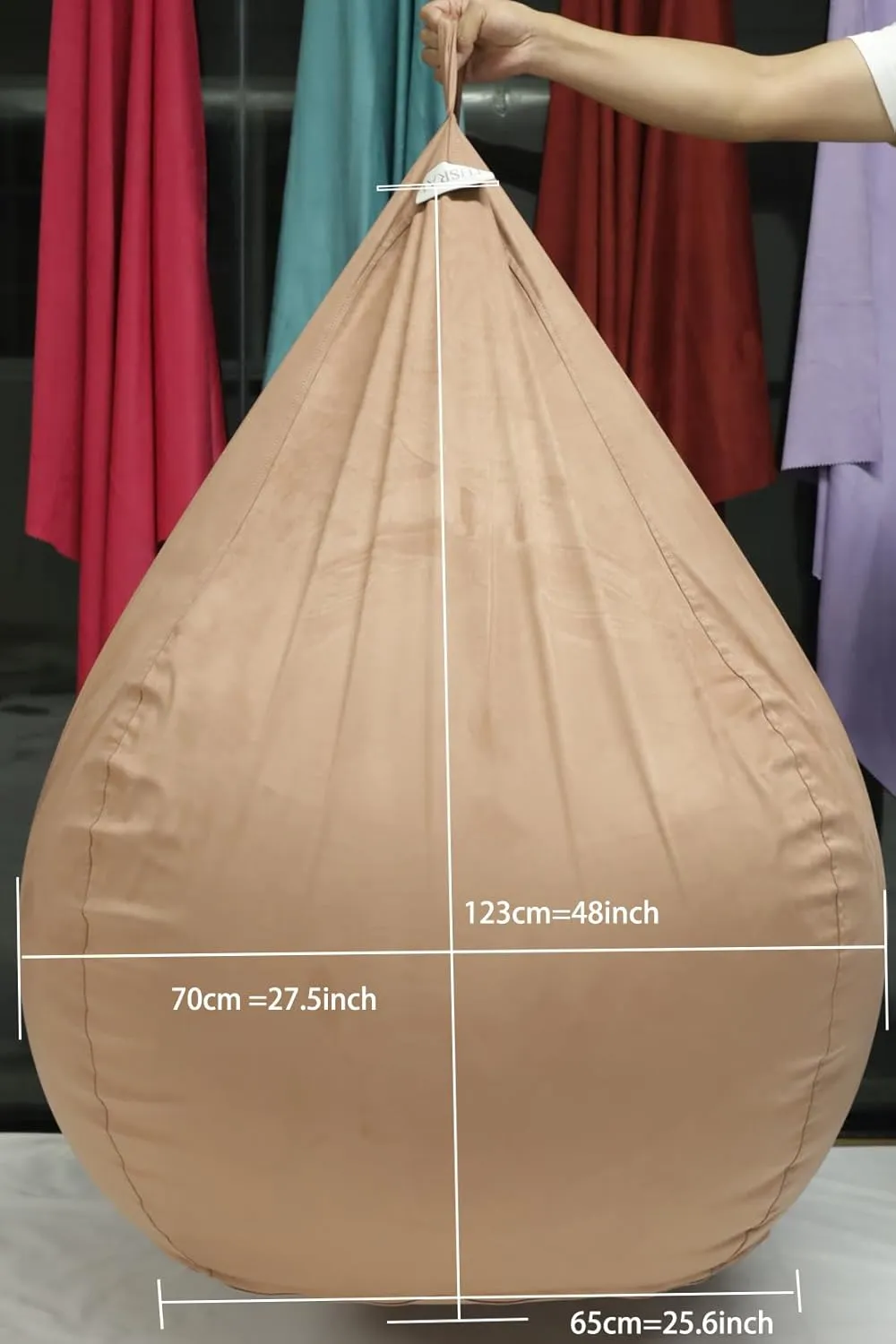 Bean Bag Cover with Liner Only Removable 3ft (No Filler) Velvety Luxurious Microfiber Suede Bean Bag Chair Cover for Adults Indoor (Canyon Clay-Cover&Liner Only, Large)