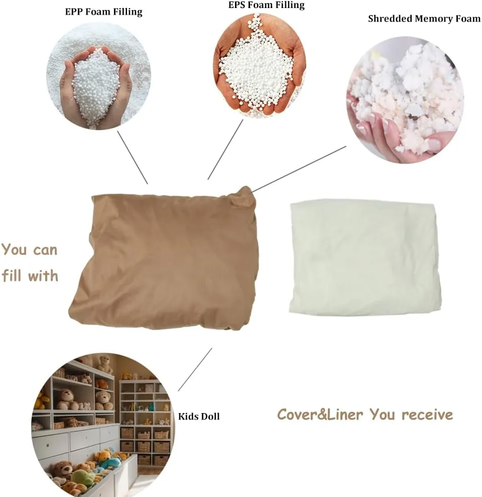 Bean Bag Cover with Liner Only Removable 3ft (No Filler) Velvety Luxurious Microfiber Suede Bean Bag Chair Cover for Adults Indoor (Canyon Clay-Cover&Liner Only, Large)
