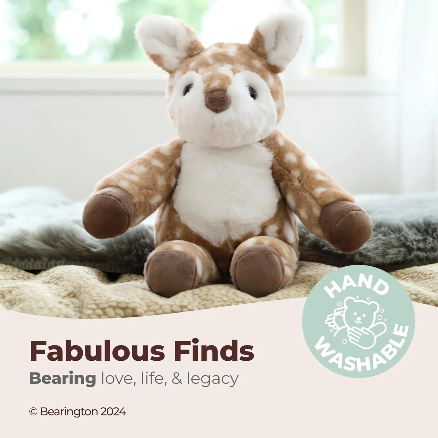 Bearington Willow Plush Fawn Stuffed Animal - 15 Inches Plush Toy