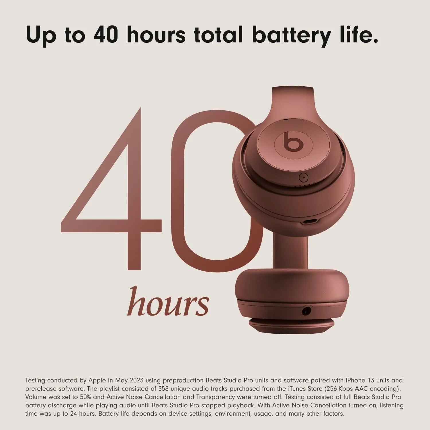 Beats Studio Pro x Kim Kardashian - Wireless Bluetooth Noise Cancelling Headphones - Earth (Renewed)