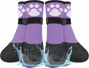 BEAUTYZOO Anti Slip Dog Socks Boots, Dog Shoes for Hot/Cold Pavement Snow Rain Days,Waterproof Grip Dog Booties Paw Protector for Hardwood Floor, Prevent Licking for Small Medium Large Senior Old Dogs
