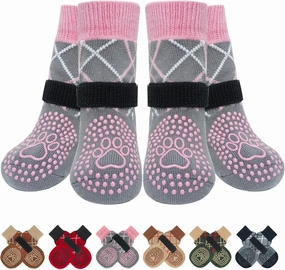 BEAUTYZOO Dog Socks to Prevent Licking Paws for Hardwood Floors Anti Slip, Dog Shoes Booties for Hot/Cold Pavement,Grippy Boots & Paw Protectors Traction Control for Small Medium Large Senior Dogs