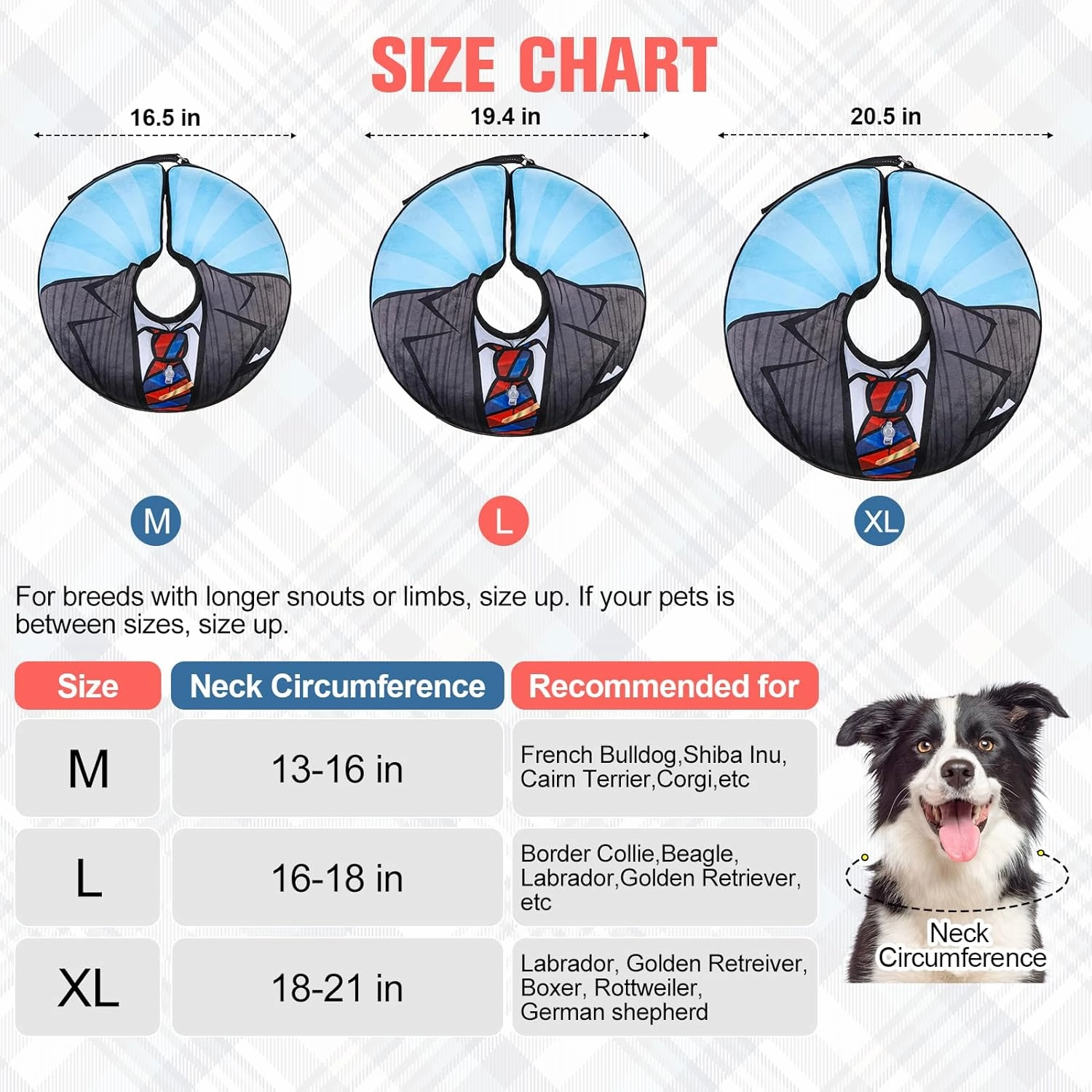 BEAUTYZOO Inflatable Dog Cone Collar, Recovery Dog Cone After Surgery, Adjustable Blow up Dog Donut Collar, Pet Recovery Collar for Dogs,Black XL