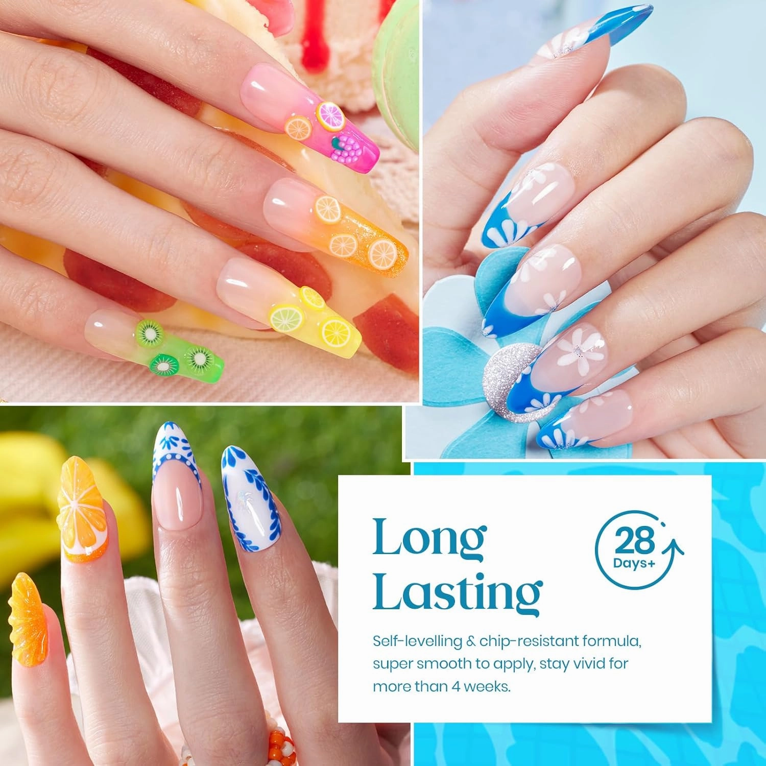 Beetles Summer Gel Nail Polish Set, 20 Colors Pastel Neon Pink Yellow Green Blue White Glitter Gel Nail Polish Kit Base Coat Matte Glossy Top Coat Soak off Uv Gift for Women