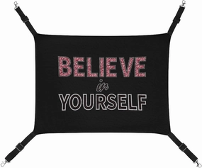 Believe in Yourself Hanging Cat Bed Soft Breathable Pet Hammock for Cage Pet Sleeper for Kitten Ferret Puppy Rabbit