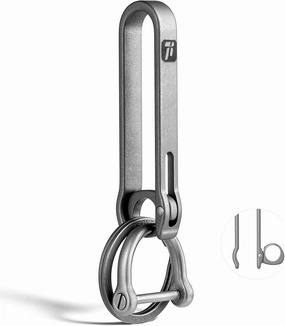 Belt Key holder,Titanium Belt Key Chain Clip,EDC Belt Loop Keychain With Titanium Key Ring,Keychain for Men