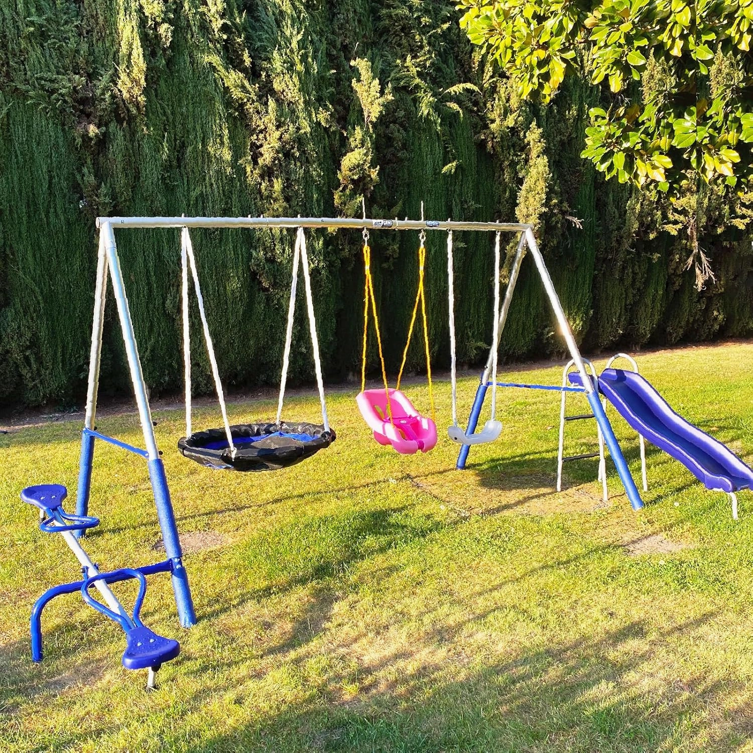 BeneLabel Heavy Duty Swing Hangers with Bearings - Set of 2 Stainless Steel 304 Hardware for Wood & Metal Beams - Ideal for Hanging Hammocks, Yoga Swings, Porch Swing - 1500LB Capacity - 7" x M2/5"