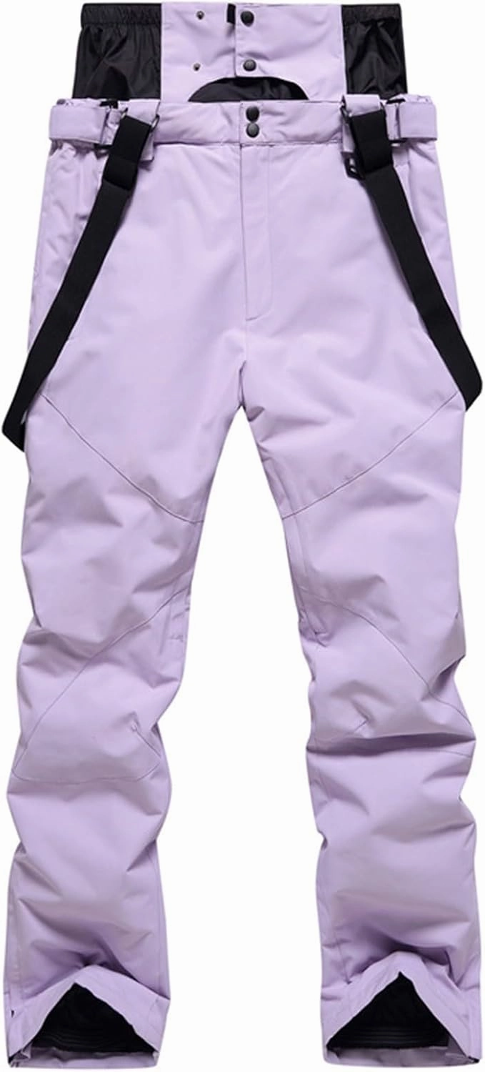 Bib Snow Board Pants for Women Outdoor Windproof Wate-Resistant Insulated Loose Ski Trousers with Suspenders for Snowmobiling