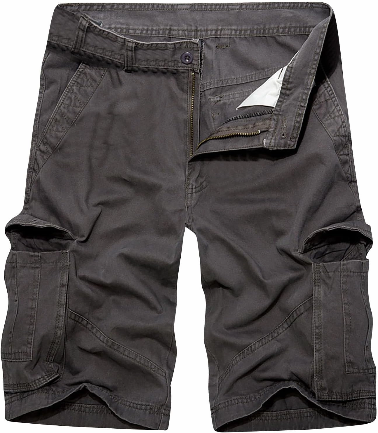 Big and Tall Cargo Shorts for Men 2023 Cotton Multi Pockets Tooling Shorts Classic Fit Buckle Zipper Work Shorts